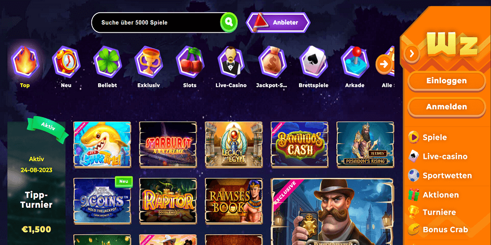 Wazamba Casino Spieleautomaten